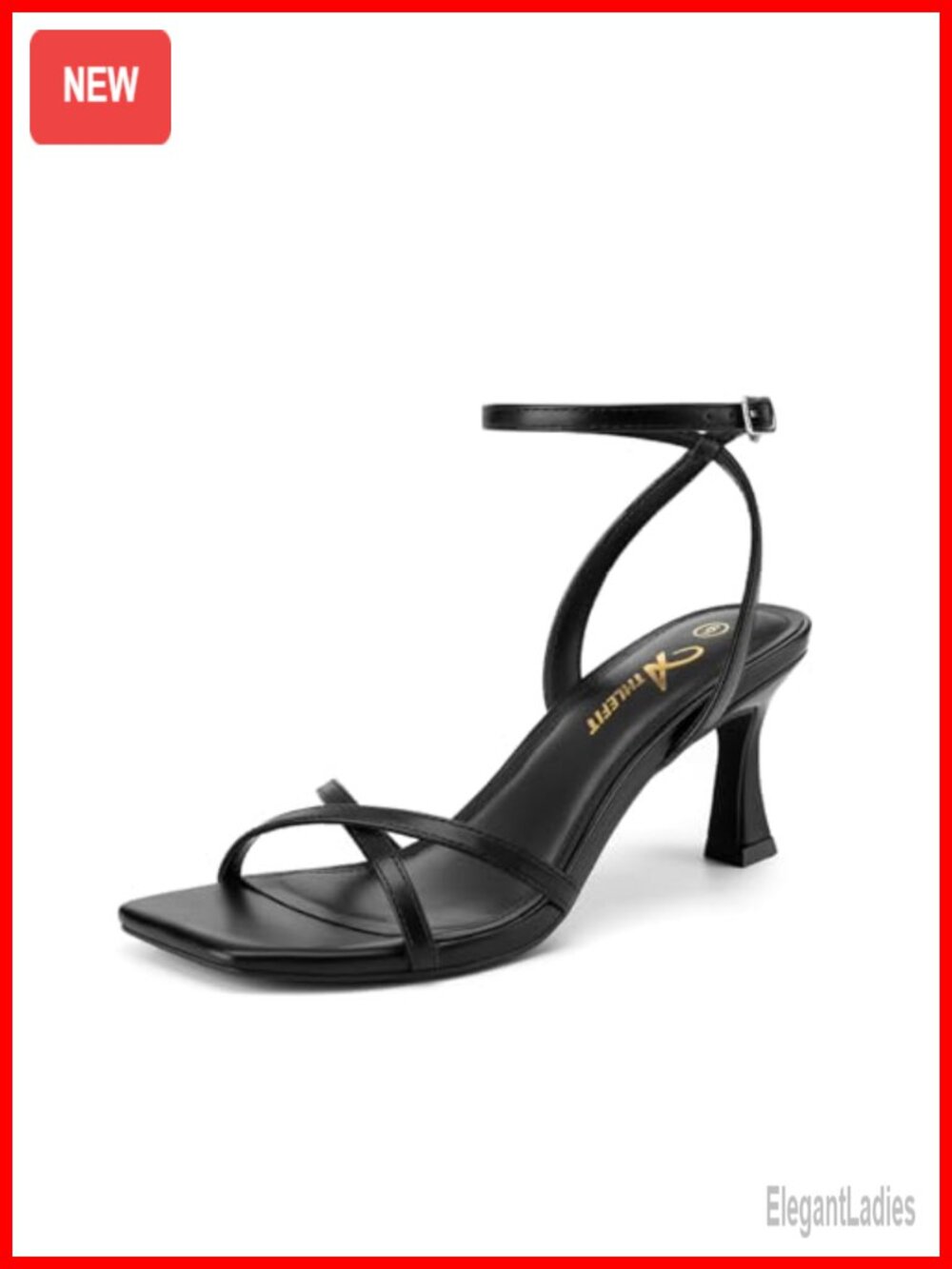Kitten Heel Square Open Toe Strappy Heeled Sandals for Prom